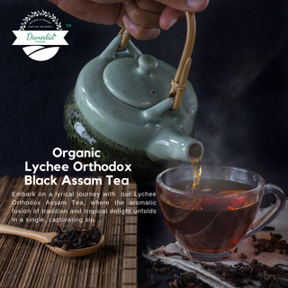 Organic Lychee Orthodox Assam Black Tea 100g, Lychee Flavour Black Tea