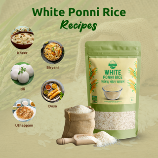 Organic White Ponni Rice, Gluten Free Low GI Traditional Rice 950g