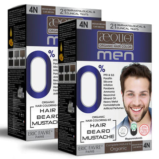 Aequo Organic Cream Hair Colour for Men - 4N Medium Brown