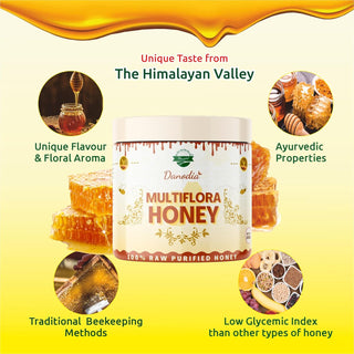 Organic Multiflora Raw Honey, Unprocessed & Purified