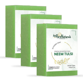 byPureNaturals Organic Neem Tulsi Soap For Men Women 125gm