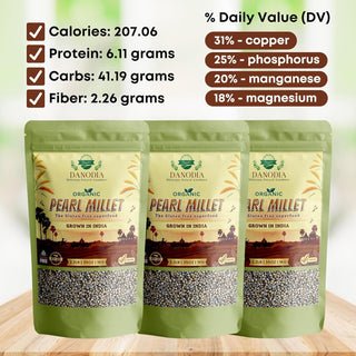 Organic Pearl Millet (Bajra) Whole Grain 2lbs/950g, Gluten Free Superfood