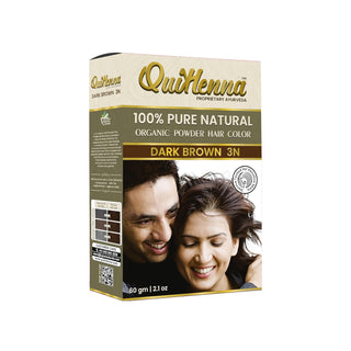 Quikhenna 100% Powder Organic Hair Color - 3N Dark Brown 60 GM