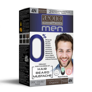 Aequo Organic Cream Hair Colour for Men - 4N Medium Brown