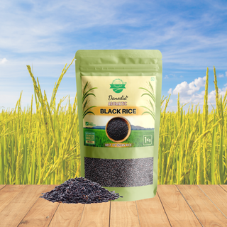 Organic Black Rice 2lbs/950g, Low GI Parboiled Traditional Rice (Forbidden Rice)