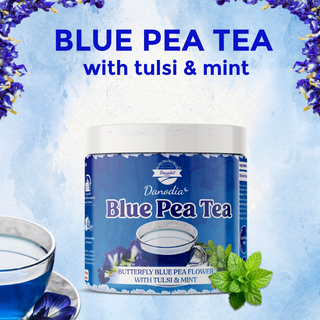 Danodia Foods Blue Pea Tea with Tulsi (Basil) and Mint, Herbal Tea Blend