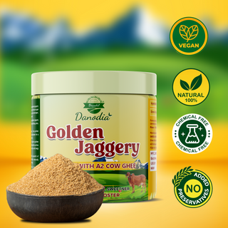 Danodia Foods Golden Jaggery Infused with A2 Cow Ghee 400g