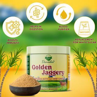 Danodia Foods Golden Jaggery Infused with A2 Cow Ghee 400g