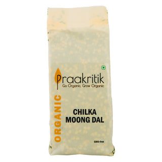 Praakritik Organic Chilka Hara Moong 500 G