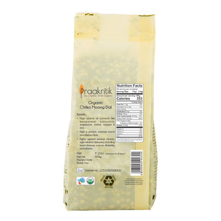 Praakritik Organic Chilka Hara Moong 500 G