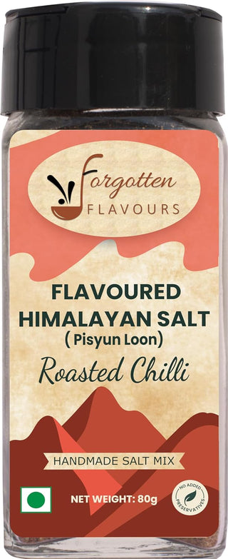 Forgotten Flavours Himalayan Flavoured Salts (Pahadi Namak) Seasoning | Roasted Chilli Salt 80g