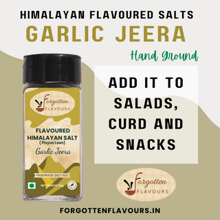 Forgotten Flavours Himalayan Flavoured Salts (Pahadi Namak) Seasoning | Garlic Jeera Salt 80g