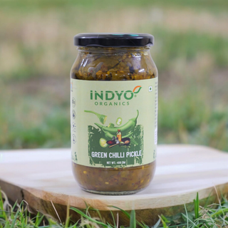 Indyo Organic Green Chilli Pickle 400g