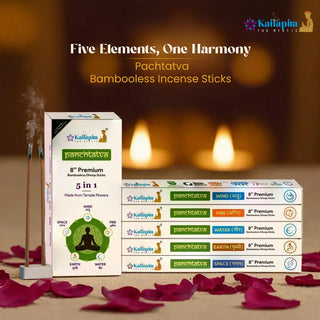 kailapira Agarbatti Panchtatva 5 in 1 Element Series BambooLess Incense Sticks 50U