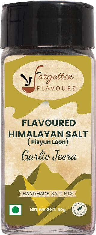 Forgotten Flavours Himalayan Flavoured Salts (Pahadi Namak) Seasoning | Garlic Jeera Salt 80g