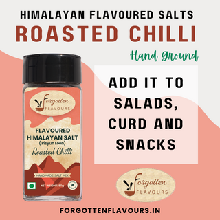 Forgotten Flavours Himalayan Flavoured Salts (Pahadi Namak) Seasoning | Roasted Chilli Salt 80g