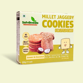 Satvikveda Millet Jaggery Cookies | Jowar Coconut Biscuits 200g