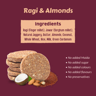 Satvikveda Ragi Almonds Cookies 200g