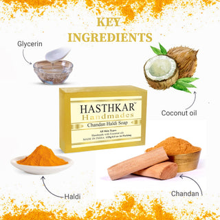 Hasthkar Handmades Glycerine Natural Chandan haldi Soap 125Gm