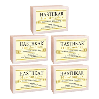 Hasthkar Handmades Glycerine Natural Coconut milk & honey Soap 125Gm