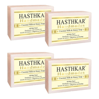 Hasthkar Handmades Glycerine Natural Coconut milk & honey Soap 125Gm