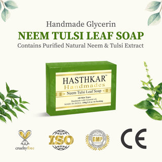 Hasthkar Handmades Glycerine Natural Neem tulsi leaf Soap 100Gm