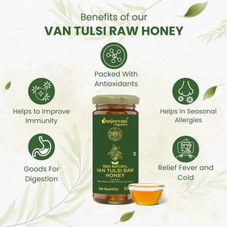 Sanjeevani Organic 100% Natural Van Tulsi Raw Honey 300g