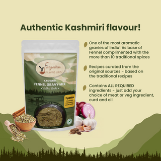 Forgotten Flavours Kashmiri Yakhni (fennel) Gravy Masala Mix | Easy Cooking 50g